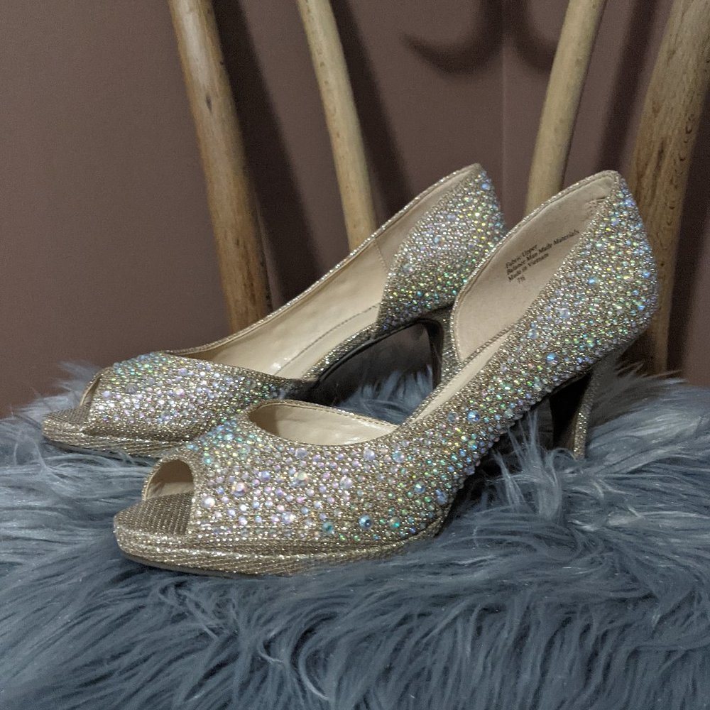 Kelly & Katie Iridescent Jeweled D'Orsay Pumps